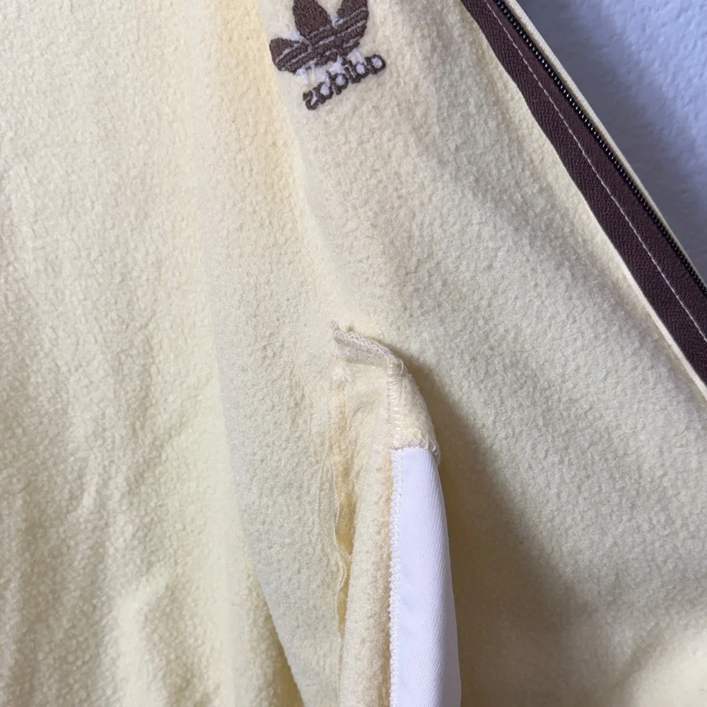 Vintage 80's Adidas Cream and‎ Brown Bomber Jacket